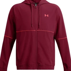 Fitness And Gym Tops*Under Armour Mens Armour Ua Baseline Woven Jacket Hoody in Red
