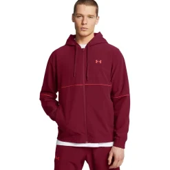 Fitness And Gym Tops*Under Armour Mens Armour Ua Baseline Woven Jacket Hoody in Red
