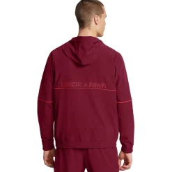 Fitness And Gym Tops*Under Armour Mens Armour Ua Baseline Woven Jacket Hoody in Red