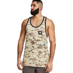 Fitness And Gym Tops*Under Armour Mens Armour Ua Pjt Rck Camo Grphc Tk Gym Vest in Brown