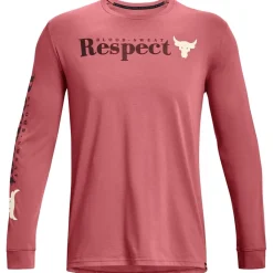 Fitness And Gym Tops*Under Armour Mens Armour Ua Pjt Rock Respect Ls Gym Top in Pink
