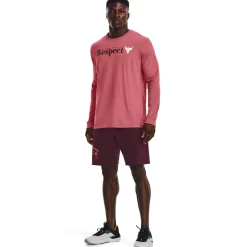 Fitness And Gym Tops*Under Armour Mens Armour Ua Pjt Rock Respect Ls Gym Top in Pink