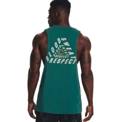 Fitness And Gym Tops*Under Armour Mens Armour Ua Pjt Rock Dmnd Muscle Tank Gym Vest in Green
