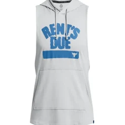 Fitness And Gym Tops*Under Armour Mens Armour Ua Pjt Rck Rents Due Sl Hoody Gym Vest in Grey