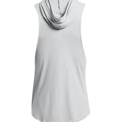 Fitness And Gym Tops*Under Armour Mens Armour Ua Pjt Rck Rents Due Sl Hoody Gym Vest in Grey