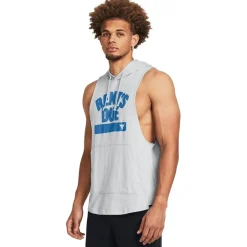 Fitness And Gym Tops*Under Armour Mens Armour Ua Pjt Rck Rents Due Sl Hoody Gym Vest in Grey