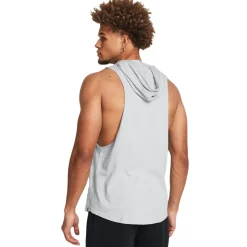 Fitness And Gym Tops*Under Armour Mens Armour Ua Pjt Rck Rents Due Sl Hoody Gym Vest in Grey