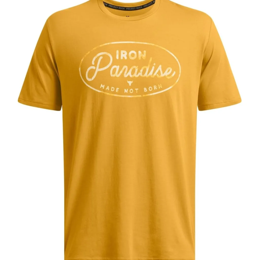 Fitness And Gym Tops*Under Armour P Rk Md Nt Brn ss in Yellow