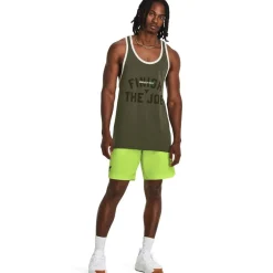 Fitness And Gym Tops*Under Armour Pjt Rock Tank in Green