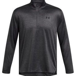 Fitness And Gymwear*Under Armour Tech Regular Fit Zip Neck Long Sleeve Top in Grey