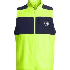 Fitness And Gymwear*Under Armour Zip Neck Regular Fit Run Anywhere Vest in Yellow