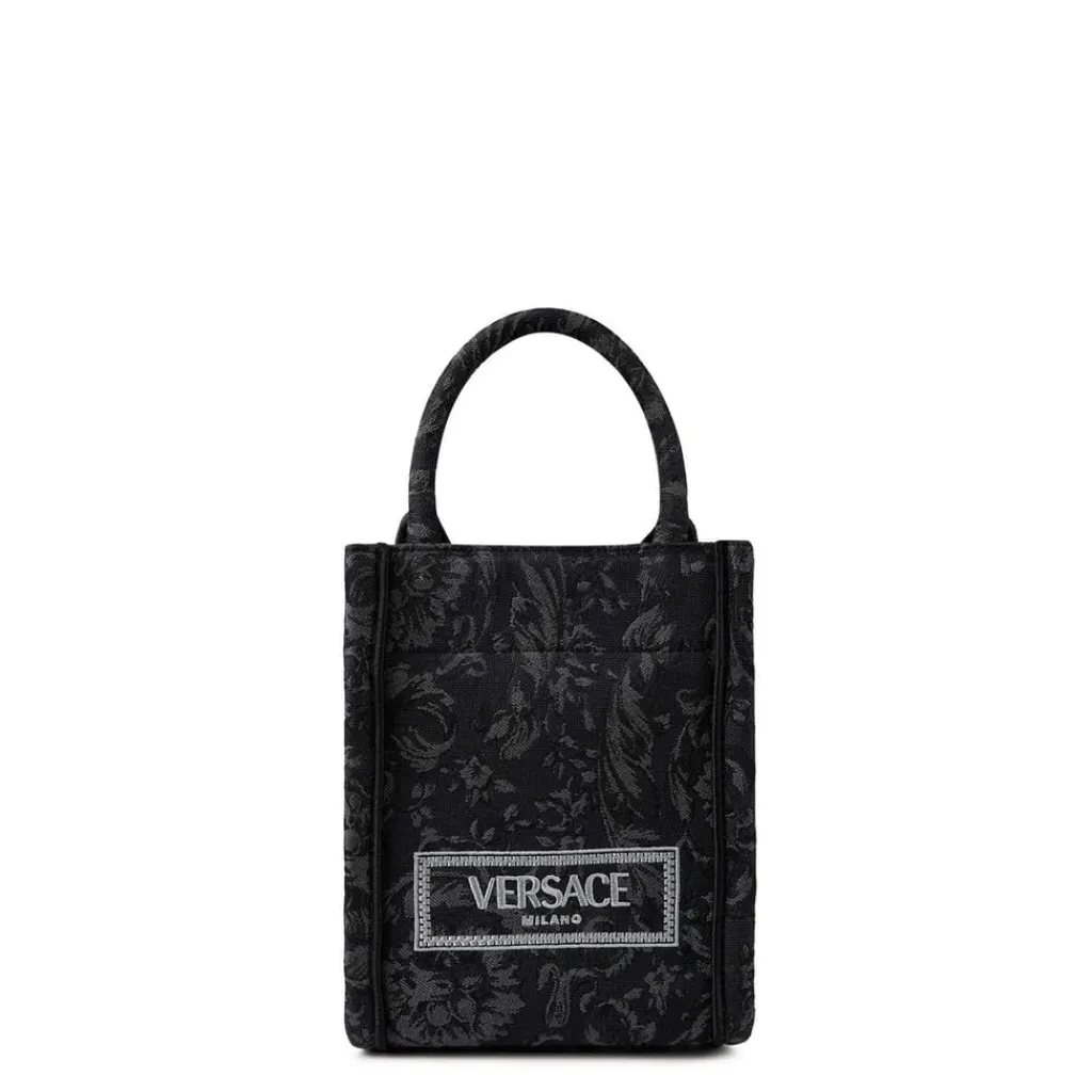 Bags*Versace Barocco Athena Mini Tote Bag in Black