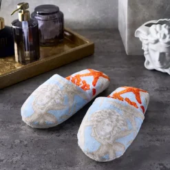 Slippers*Versace Home Borocco Sea Slippers in Blue