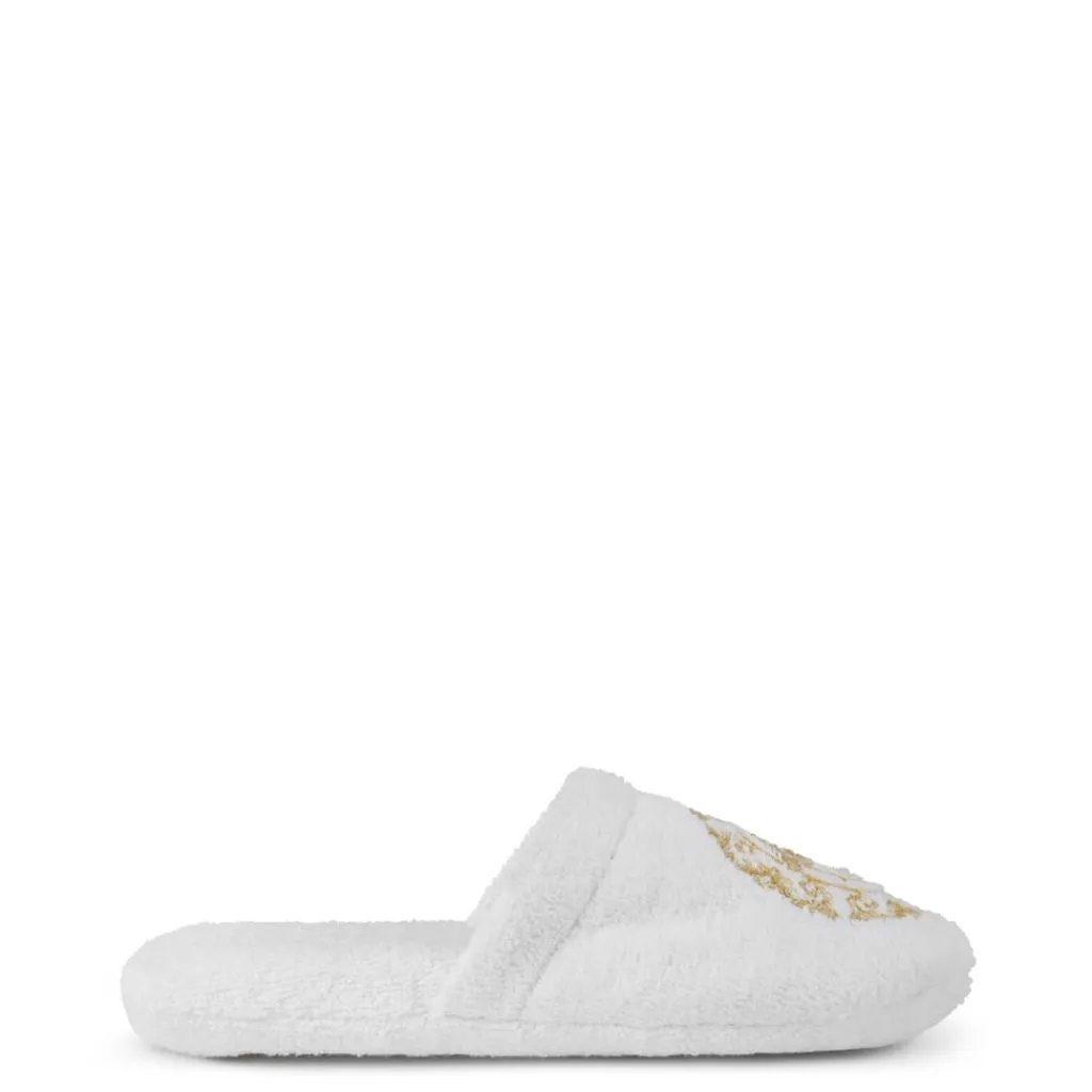 Slippers*Versace Home Medusa Mules Flatform Slippers in White