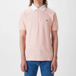 Polo Shirts*Vivienne Westwood Contrasting Collar Polo Shirt in Pink