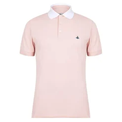Polo Shirts*Vivienne Westwood Contrasting Collar Polo Shirt in Pink