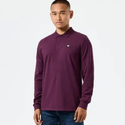Polo Shirts*Weekend Offender Dice Badge Long Sleeve Polo Shirt in Berry
