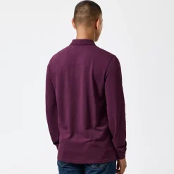 Polo Shirts*Weekend Offender Dice Badge Long Sleeve Polo Shirt in Berry