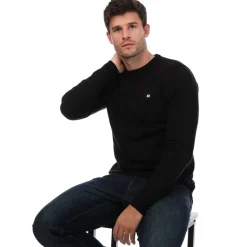 Knitwear*Weekend Offender Mens Argentina Cotton Crew Knit in Black
