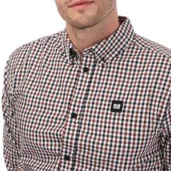 Shirts*Weekend Offender Mens Barbaro Checked Shirt in Brown