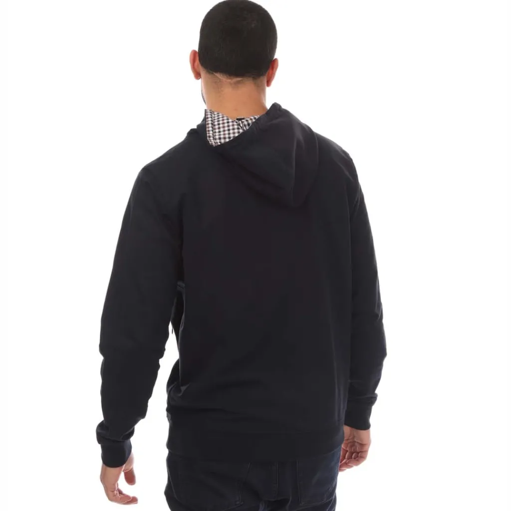 Sweatshirts*Weekend Offender Mens Justify Check Trim Hoody in Navy