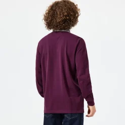 Polo Shirts*Weekend Offender Walker Check Collar Long Sleeve Polo Shirt in Berry