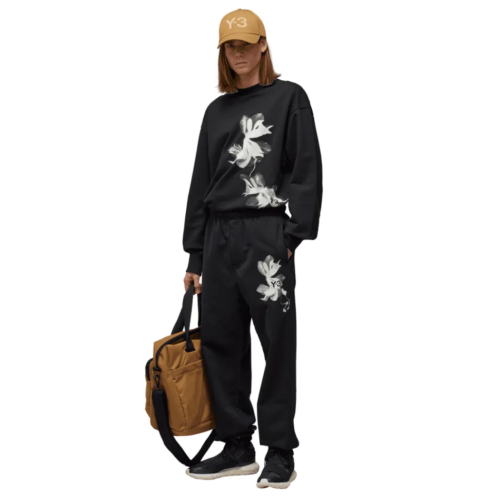 Trousers*Y-3 Graphic French Terry Joggers in Black