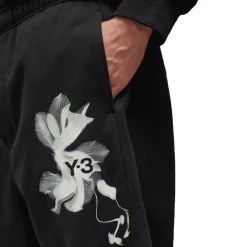 Trousers*Y-3 Graphic French Terry Joggers in Black