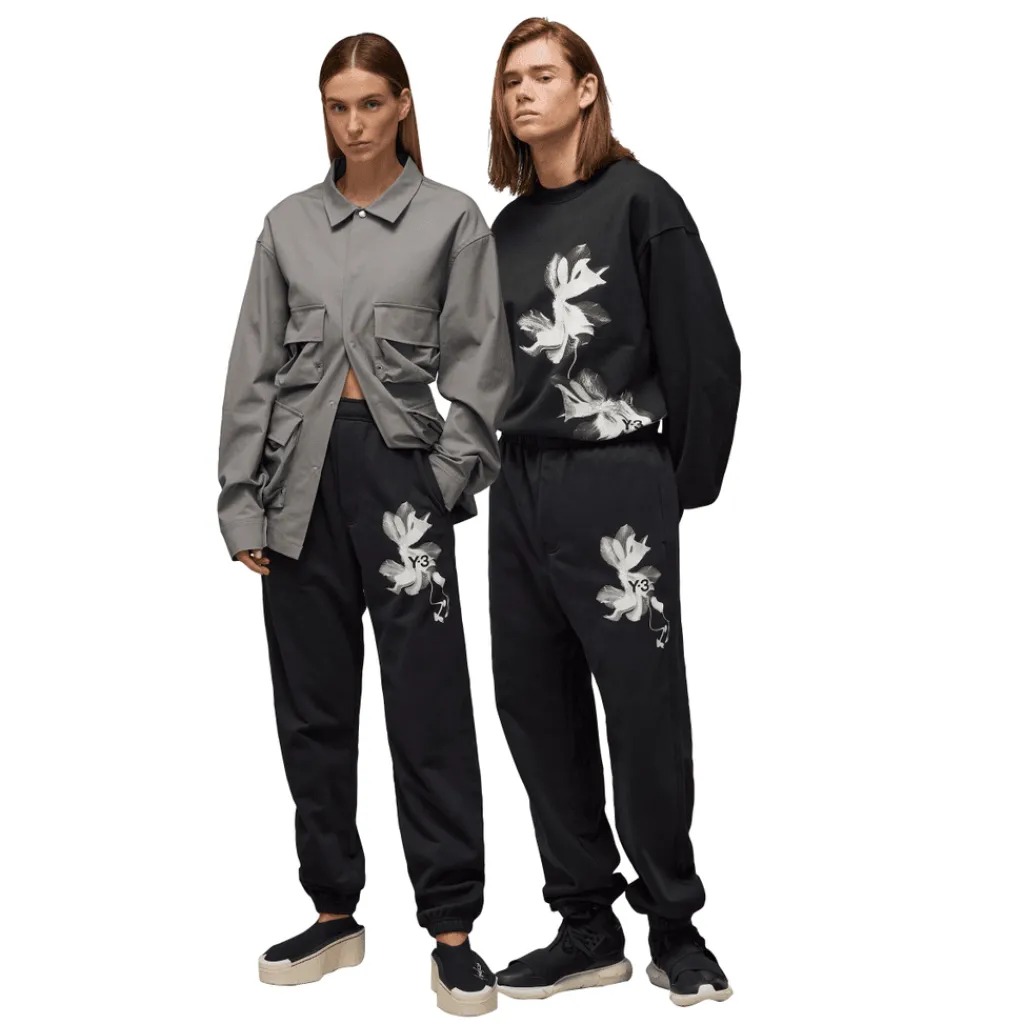 Trousers*Y-3 Graphic French Terry Joggers in Black
