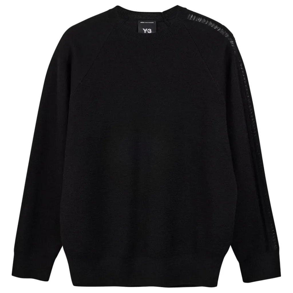 Knitwear|Sweatshirts*Y-3 Logo Knit Crewneck Sweatshirt in Black