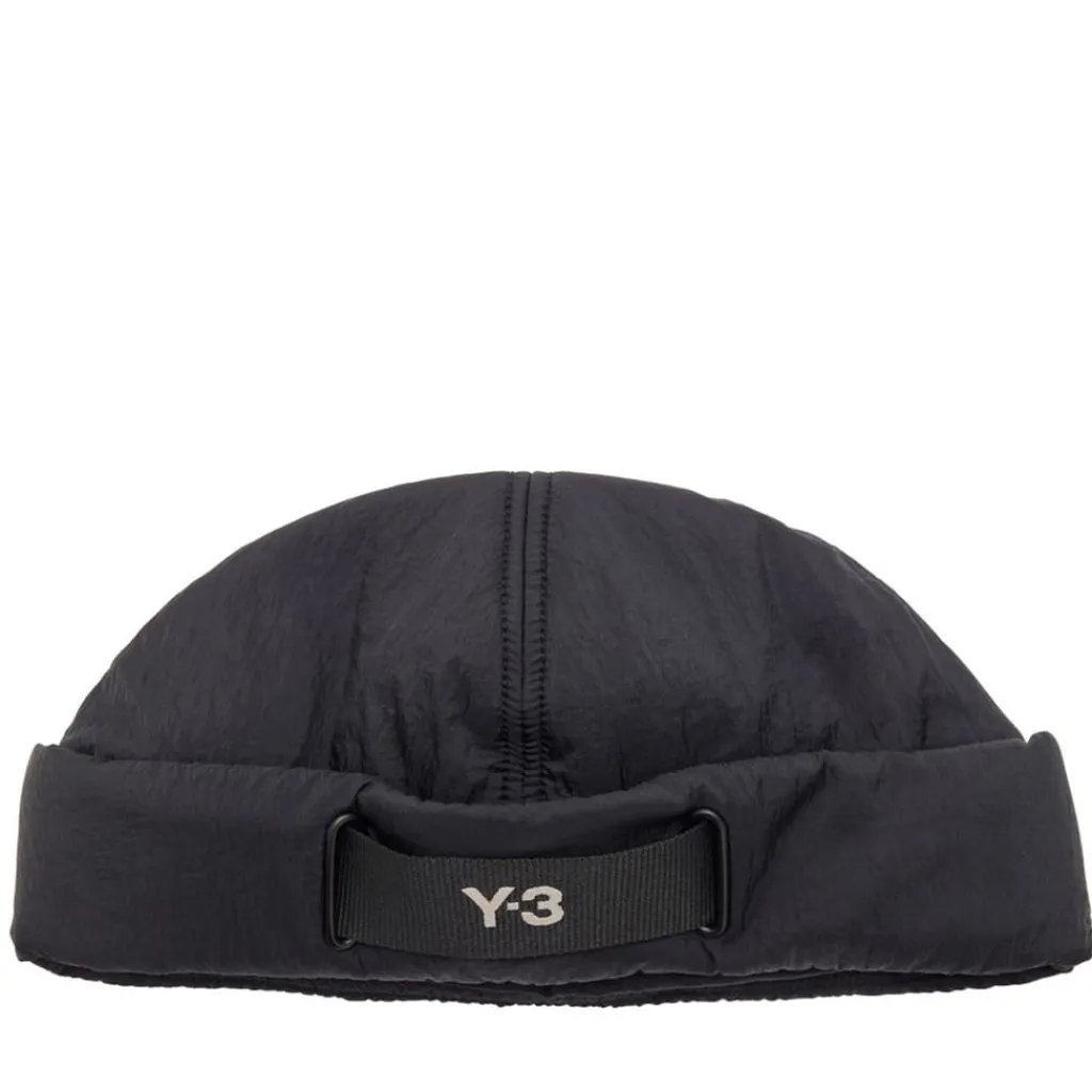 Caps-Hats*Y-3 Webbing Padded Beanie in Black